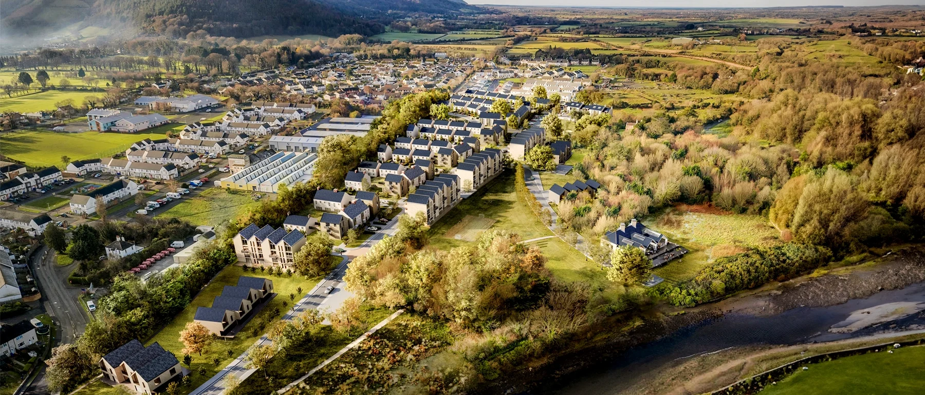 Aerial photograph showing the Selby Riverside site